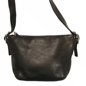 Coach black leather mini tote bag